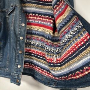 Vintage Tiara International Denim Jacket Lined with Sweater Material Size L, 90s